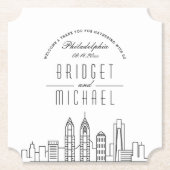 Liebe in Philadelphia | City Skyline Willkommen Untersetzer (Vorderseite)