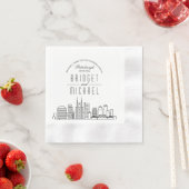 Liebe in Pittsburgh | Modern Deko City Skyline Serviette (Beispiel)