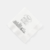 Liebe in Pittsburgh | Modern Deko City Skyline Serviette (Ecke)