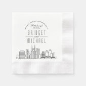 Liebe in Pittsburgh | Modern Deko City Skyline Serviette (Vorderseite)
