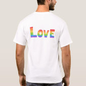 LIEBE in Rainbow-Farben, Vorderseite und Rückseite T-Shirt (Rückseite)