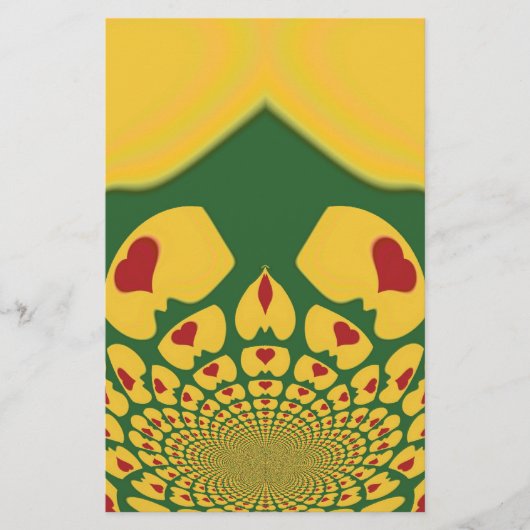 Liebe in Rasta Colors: Reggae Hearts Briefpapier (Vorderseite)