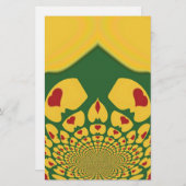 Liebe in Rasta Colors: Reggae Hearts Briefpapier (Vorne/Hinten)