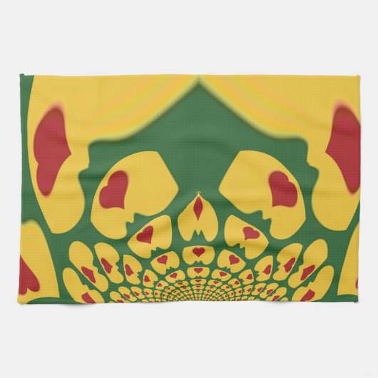 Liebe in Rasta Colors: Reggae Hearts Geschirrtuch (Horizontal)