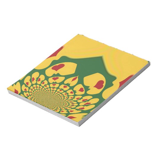 Liebe in Rasta Colors: Reggae Hearts Notizblock (Rotiert)