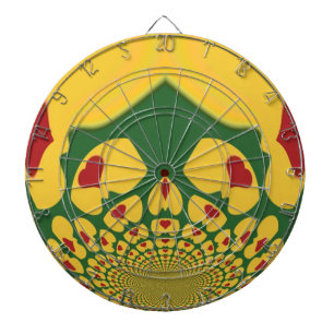 Liebe in Rasta-Farben: Reggae-Herzen Dartscheibe