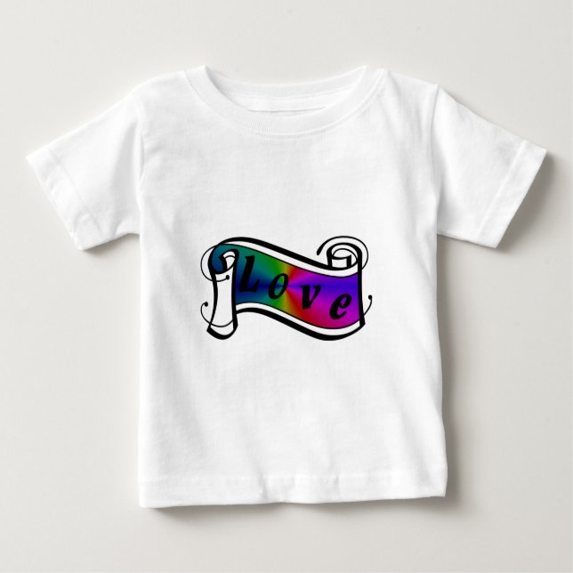 Liebe in Regenbogen Fantasy Art - Art Deco Baby T-shirt (Vorderseite)