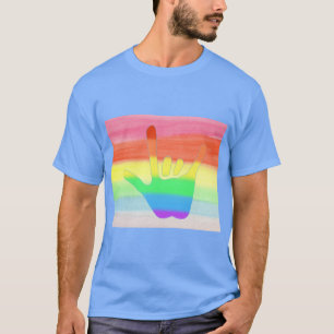 Liebe in Regenbogenfarben auf verblassenen Regenbo T-Shirt