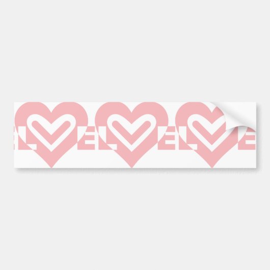 Liebe in Rosa Autoaufkleber (Vorne)