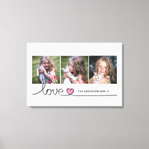 Liebe in rosa Herzschrift benutzerdefinierte FotoC Leinwanddruck