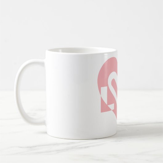 Liebe in Rosa Kaffeetasse (Links)