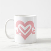 Liebe in Rosa Kaffeetasse (Links)