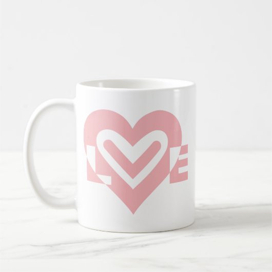 Liebe in Rosa Kaffeetasse (Links)