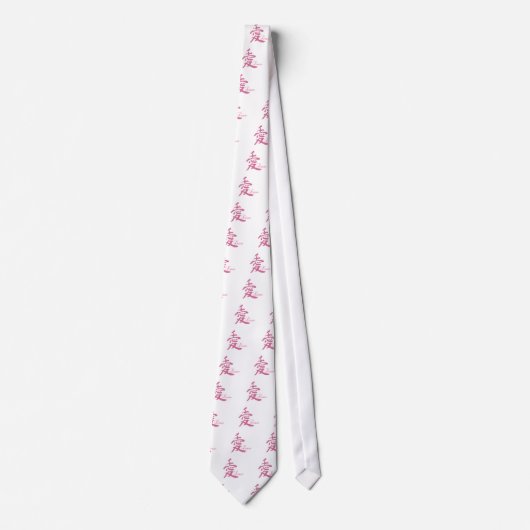 Liebe in Rosa (Kanji) Krawatte (Vorderseite)