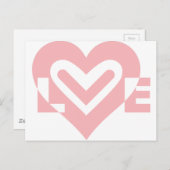 Liebe in Rosa Postkarte (Vorne/Hinten)