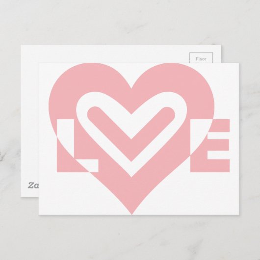 Liebe in Rosa Postkarte (Vorne/Hinten)