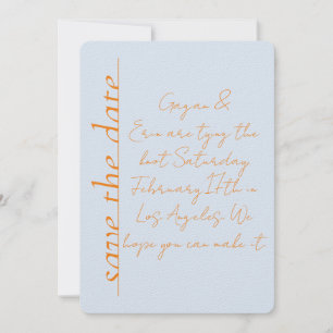 Liebe in Rosa und Orange Save the Date Hinweis Einladung