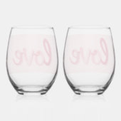 Liebe in Rosa Weinglas Ohne Stiel (Rückseite)