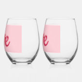 Liebe in Rosa Weinglas Ohne Stiel (Links)