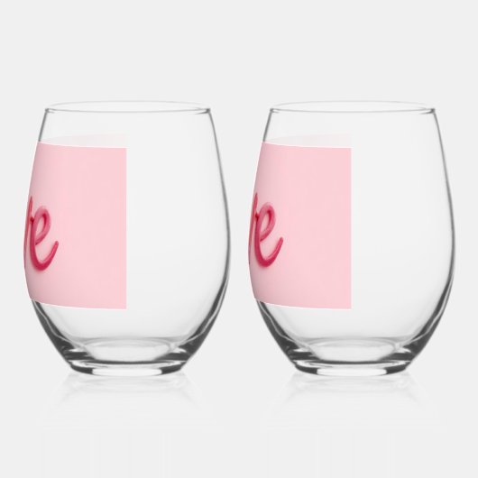 Liebe in Rosa Weinglas Ohne Stiel (Links)