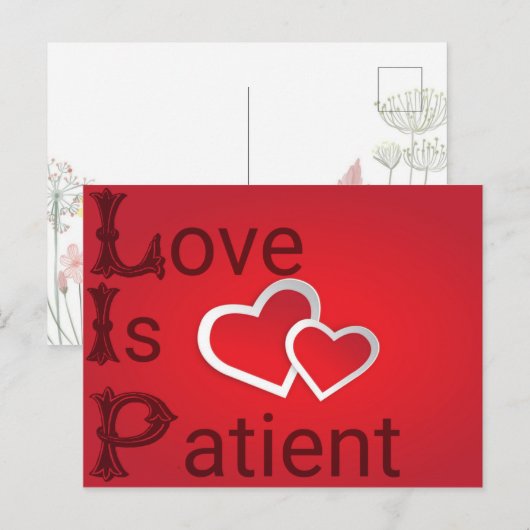 Liebe in rot postkarte (Vorne/Hinten)