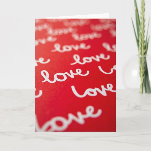 Liebe in roter abstrakter Ansicht Karte (Vorderseite)