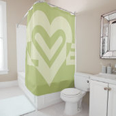 Liebe in Sage Green Duschvorhang (Beispiel)