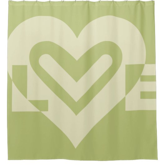 Liebe in Sage Green Duschvorhang (Vorderseite)