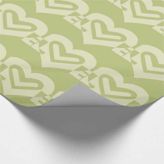Liebe in Sage Green Geschenkpapier (Ecke)