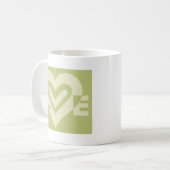 Liebe in Sage Green Kaffeetasse (Vorderseite Links)