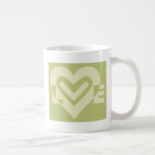 Liebe in Sage Green Kaffeetasse