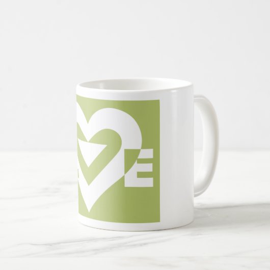 Liebe in Sage Green Kaffeetasse (VorderseiteRechts)