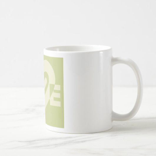 Liebe in Sage Green Kaffeetasse (Rechts)