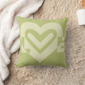 Liebe in Sage Green Kissen (Decke)