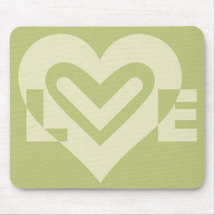 Liebe in Sage Green Mousepad