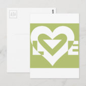 Liebe in Sage Green Postkarte (Vorne/Hinten)