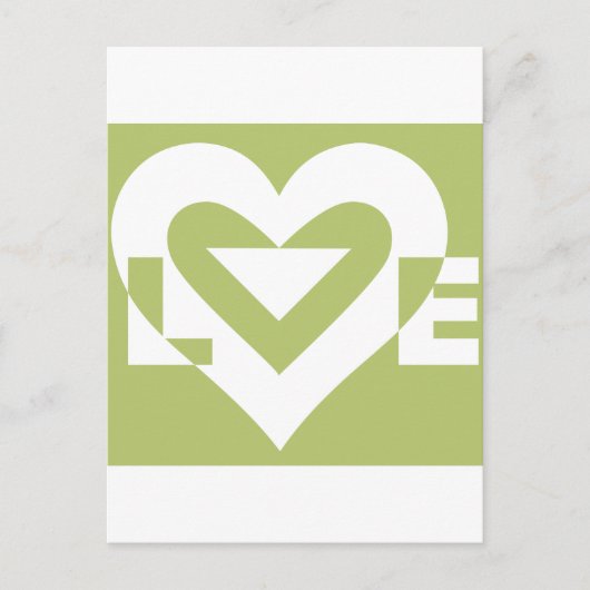 Liebe in Sage Green Postkarte (Vorderseite)