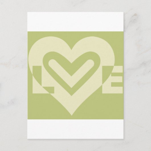 Liebe in Sage Green Postkarte (Vorderseite)