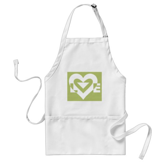 Liebe in Sage Green Schürze (Vorne)