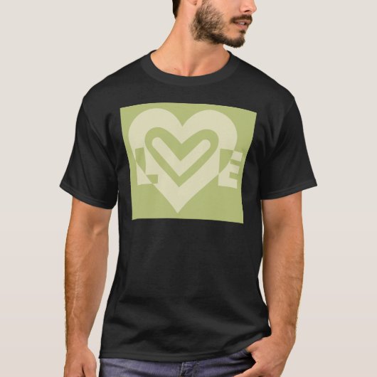 Liebe in Sage Green T-Shirt (Vorderseite)
