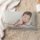 Liebe in Schwarz-Script mit dem Foto für Herz Lendenkissen (Decke)