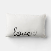 Liebe in Schwarz-Script und Herz-Custom-Foto-Kisse Lendenkissen (Rückseite)