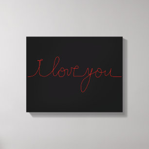 Liebe in Schwarz und Rot Leinwanddruck