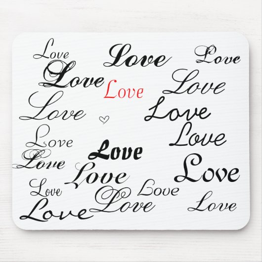 Liebe in Schwarz-Weiß-Mousepad Mousepad (Vorne)