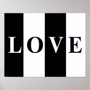 LIEBE IN SCHWARZ-WEISS Wandbild Raumdekoration Poster