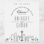 Liebe in Seattle | Cheers & Danke! Weinetikett (Einzelnes Label)