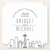 Liebe in Seattle | City Skyline Willkommen Untersetzer (Vorderseite)