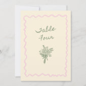 Liebe in Tabelle 4 Blütenhandgeschriebene Tabelle Einladung (Vorderseite)