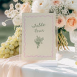 Liebe in Tabelle 4 Blütenhandgeschriebene Tabelle  Einladung<br><div class="desc">Feiern Sie die kommenden Nuptials Ihrer Lieblings-Braut im Stil mit unseren sonderbaren und whimsical Tischnummern! Dieses Design besticht durch einen hübschen, von Hand gezeichnet, zartem Rosa-Schnörkel in einem lustigen und spielerischen Stil mit einem schlauen grünen, handgezeichneten Blume-Bouquet, begleitet von einem lässigen, handgeschriebenen Schriftart, der die Spannung und Freude des Ortes...</div>