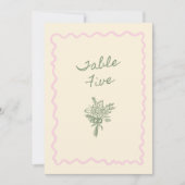 Liebe in Tabelle 5 Blütenhandgeschriebene Tabelle  Einladung (Vorderseite)